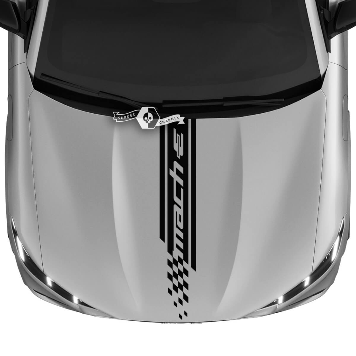 Motorhaubenstreifen-karierter Aufkleber für Ford Mustang MACH-E MACH E-Vinylaufkleber
