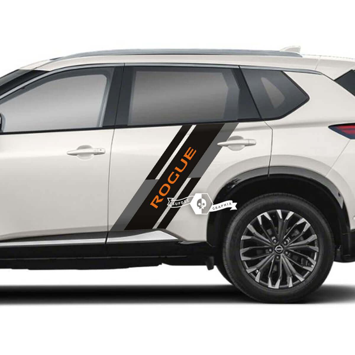 Paar Nissan Rogue Seitentür-Heckfender-Aufkleber, Vinyl-Grafik, 3 Farben
