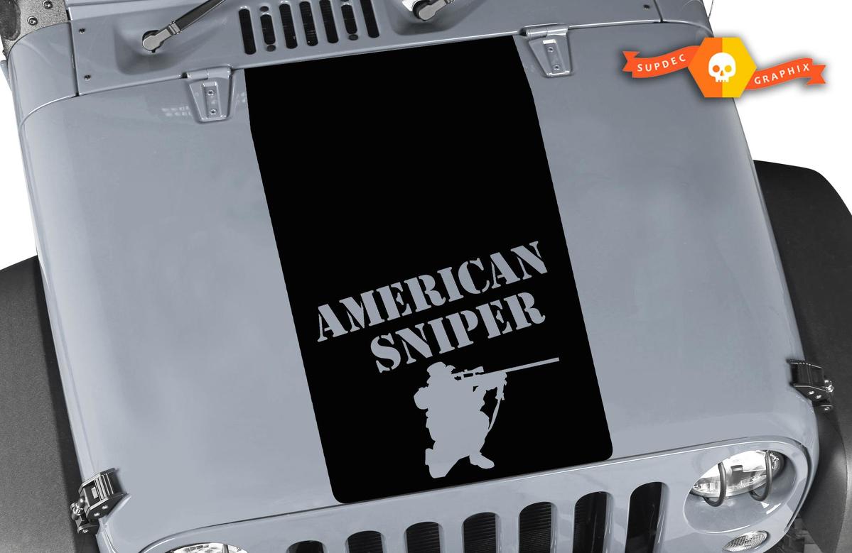 Jeep Wrangler Blackout American Sniper Vinyl-Motorhaubenaufkleber TJ LJ JK Unlimited