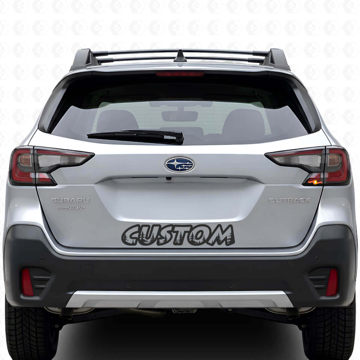 Forest Style Individueller Text Kofferraumtür Vinylaufkleber für Subaru Outback