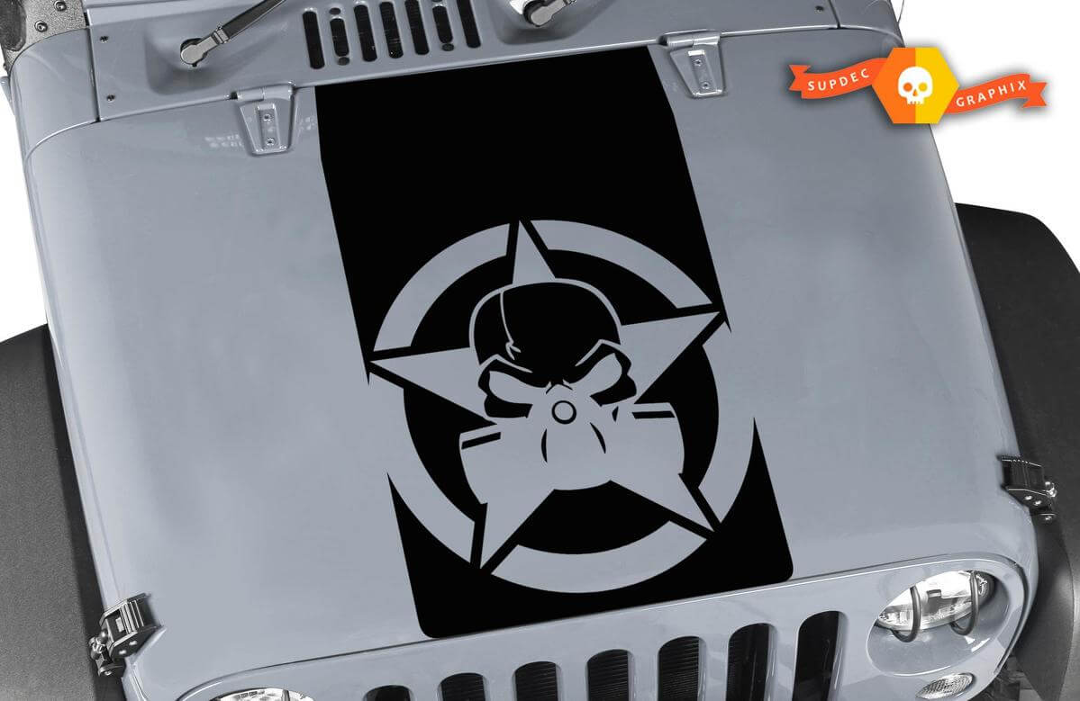Blackout Gasmaske Totenkopf Kapuzen Vinyl-Aufkleber für Jeep Wrangler