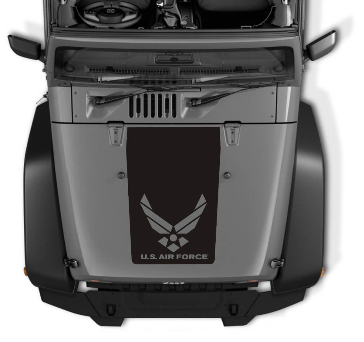 US Air Force Logo Blackout Haubenaufkleber aus Vinyl für Jeep Wrangler