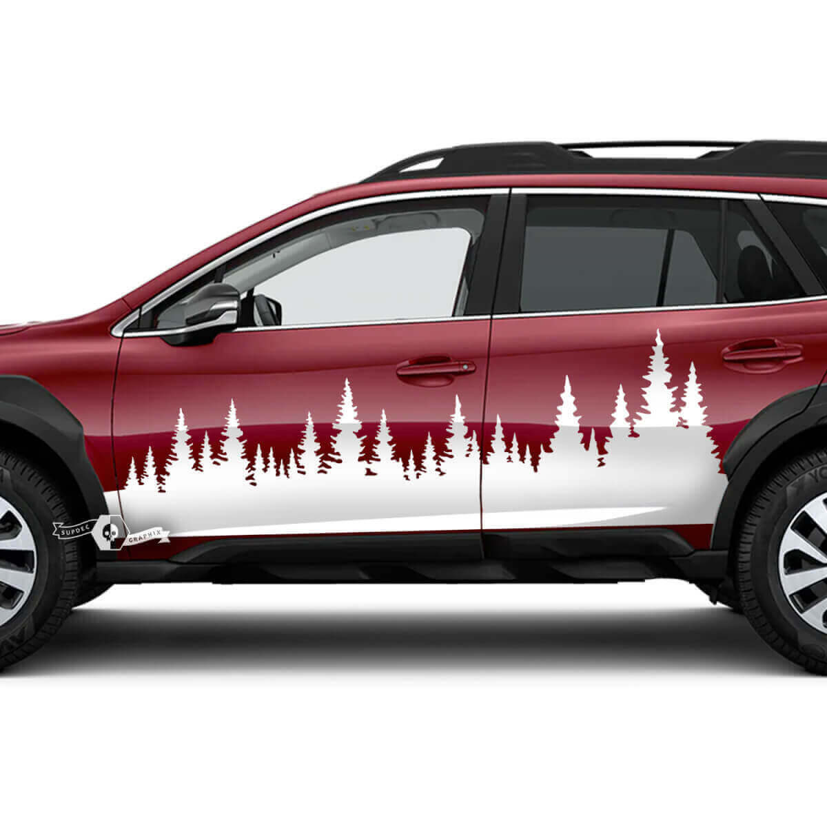 Forest Style Türseiten Vinyl-Aufkleber-Set für Subaru Outback