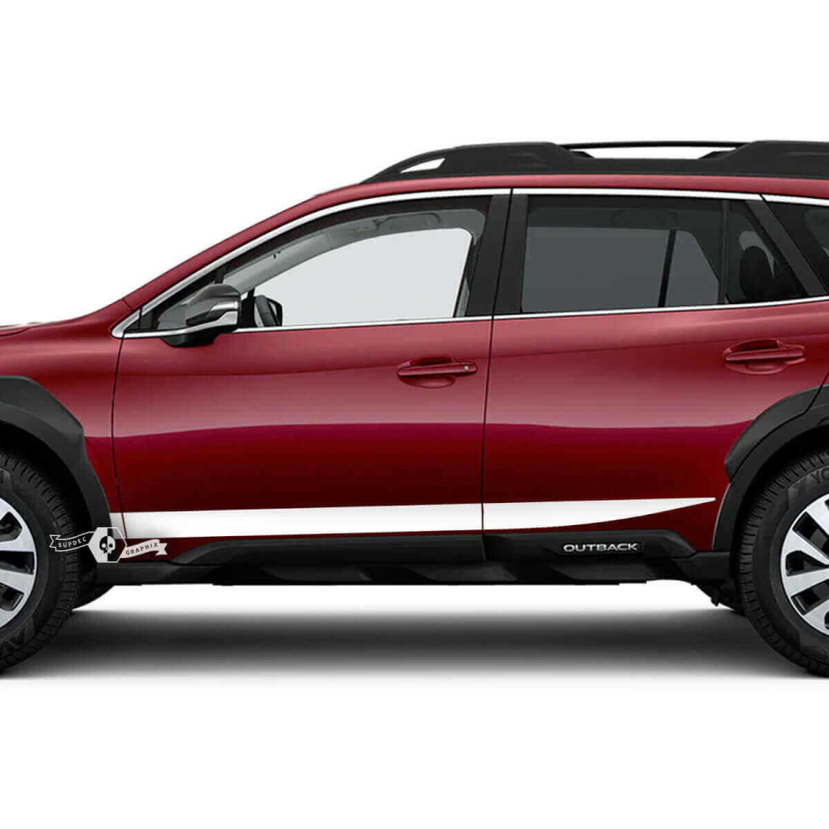 Scharf gezeichnete Akzentstreifen Seiten-Vinylaufkleber für Subaru Outback