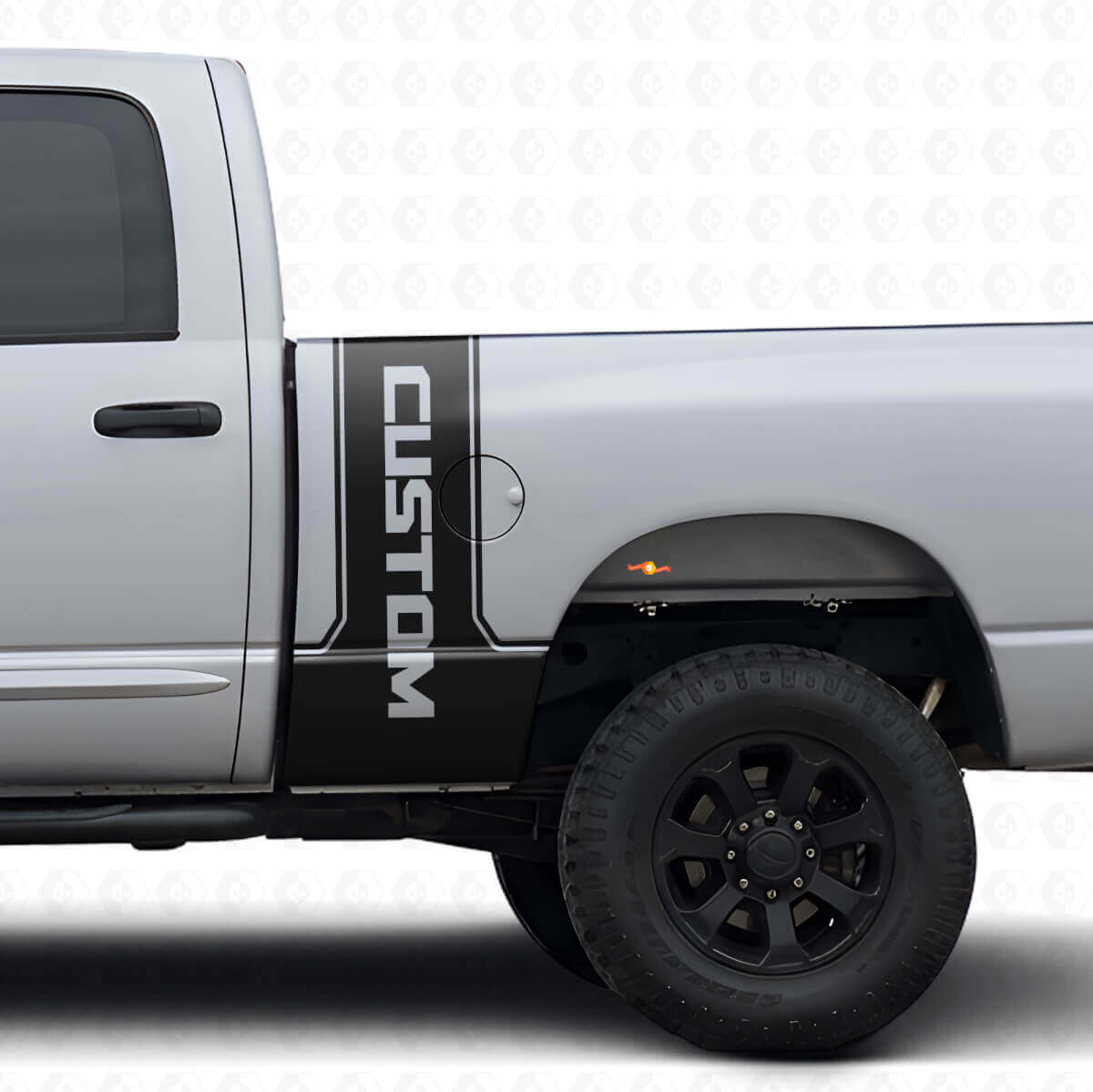 CastomLettering Vinyl-Aufkleber-Set für hinteren Seitenstreifen für Dodge Ram Power Wagon