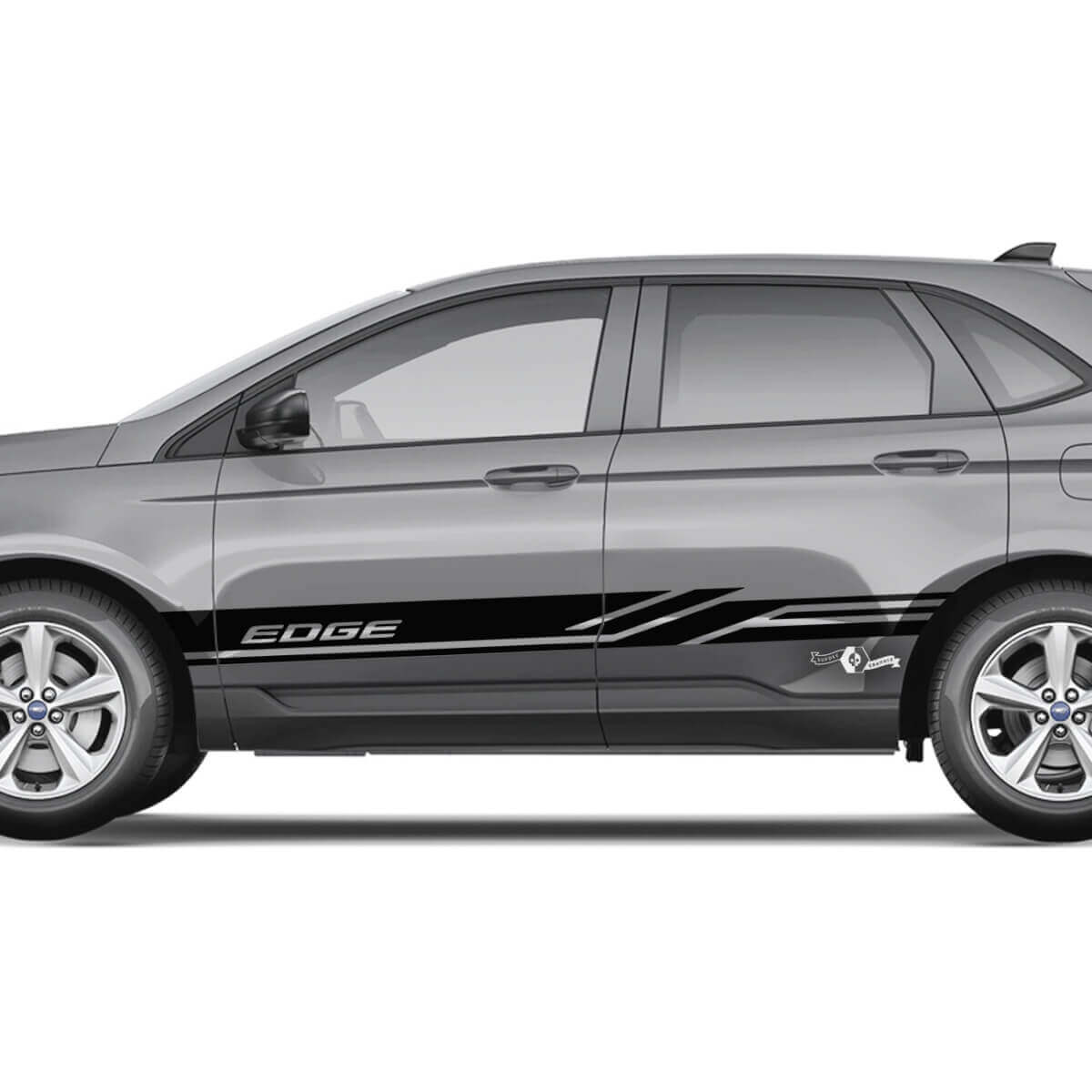 2x seitliche Ford Edge-Türen, Vinyl-Racing-Streifen, Karosserieaufkleber, Vinyl-Grafikaufkleber
