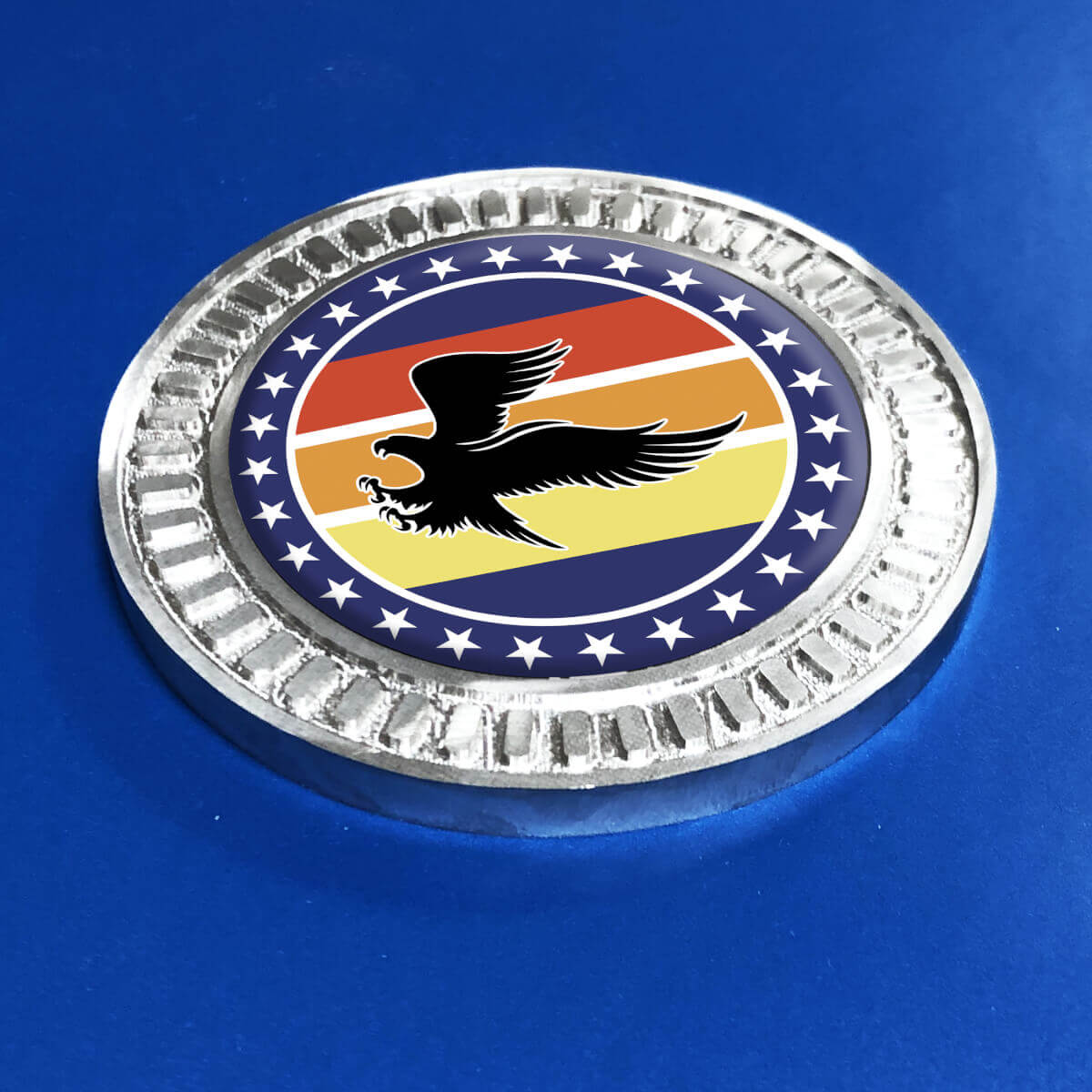 3D-Abzeichen Vintage Weißkopfseeadler Sterne Metall Aluminium Emblem 2
