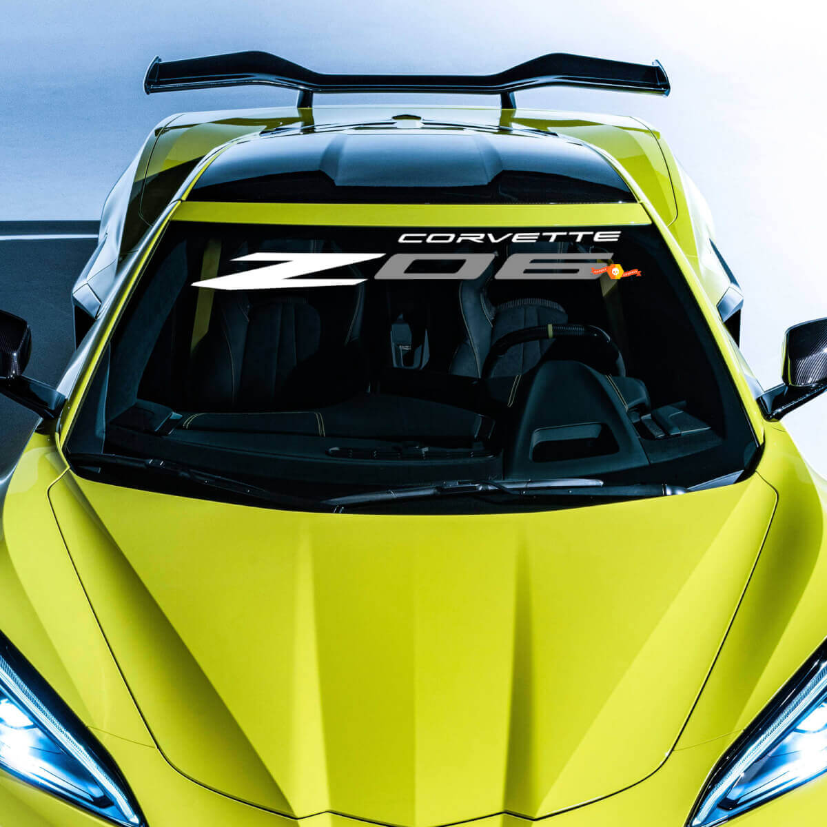 Chevrolet Chevy C8 Corvette Z06 Jake Skull Windschutzscheiben-Vinyl-Aufkleber
