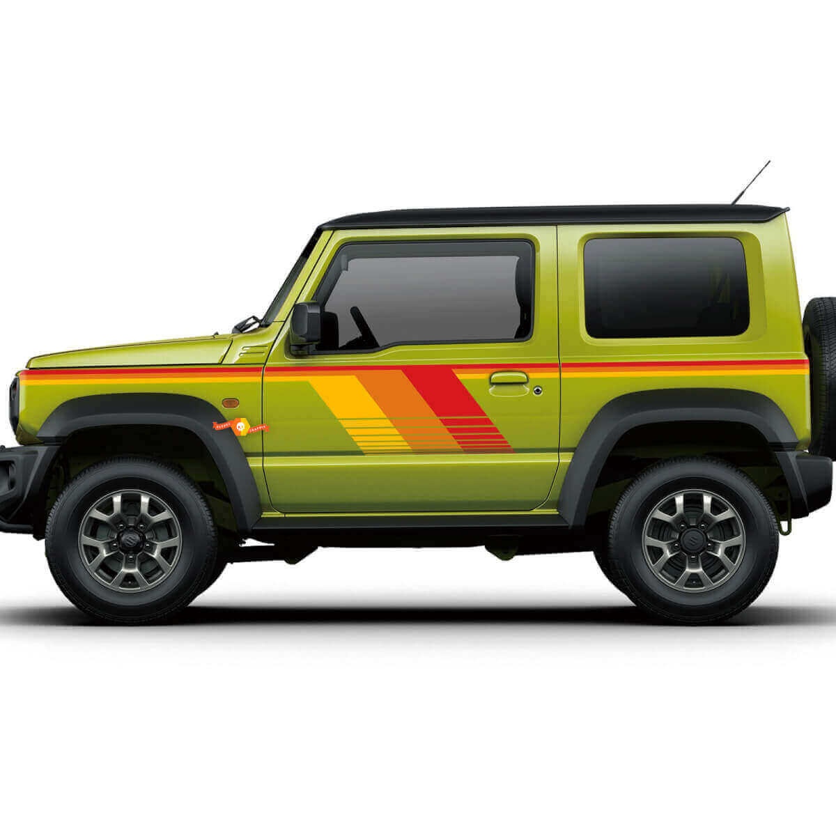 Vintage Retro Streifen Seitentür Aufkleber Sticker Grafik 7 Für Suzuki JIMNY Sierra
