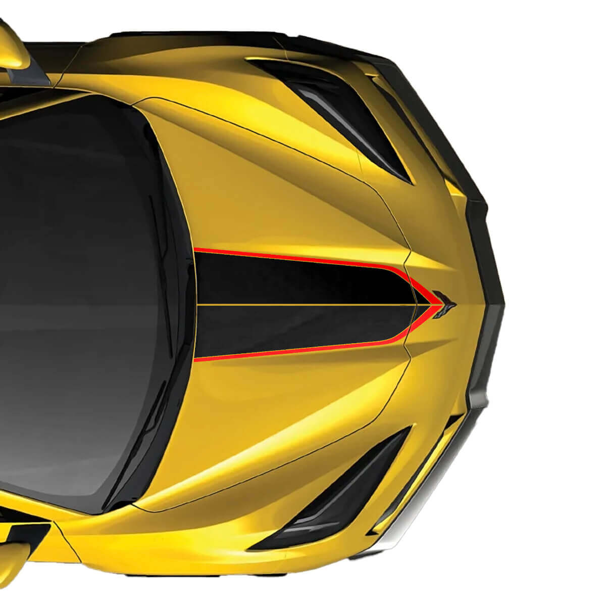 Doppelstreifen Vinyl-Aufkleber für Motorhaube für Chevrolet Corvette C8