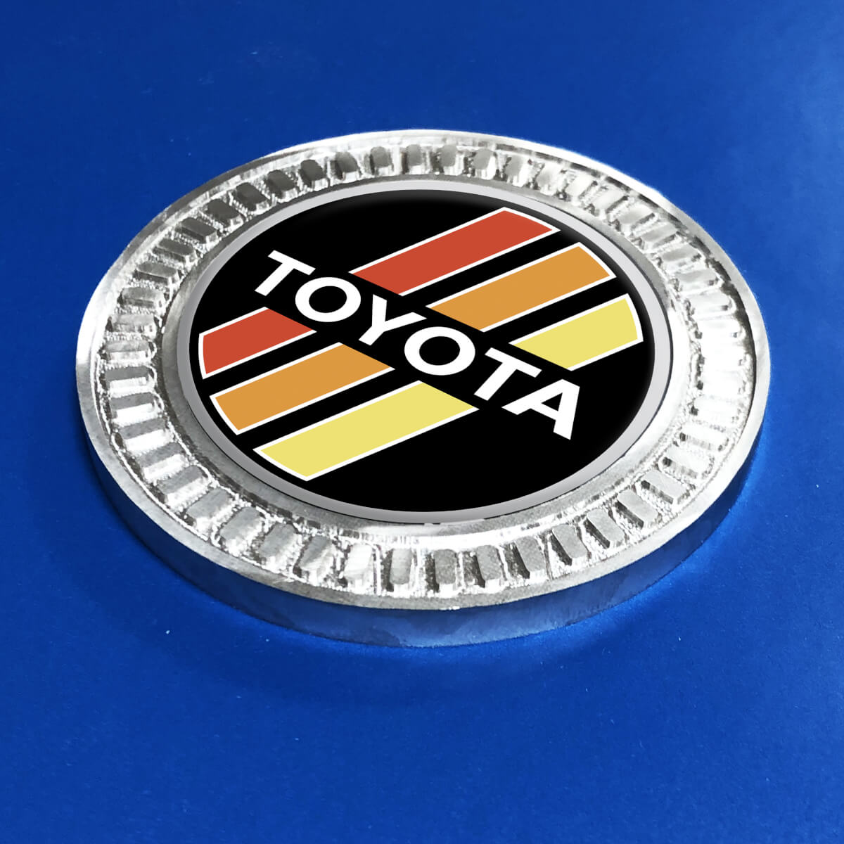 3D-Abzeichen Toyota Vintage TRD Retro Heritage Racing Stripes Metall Aluminium Emblem 3
