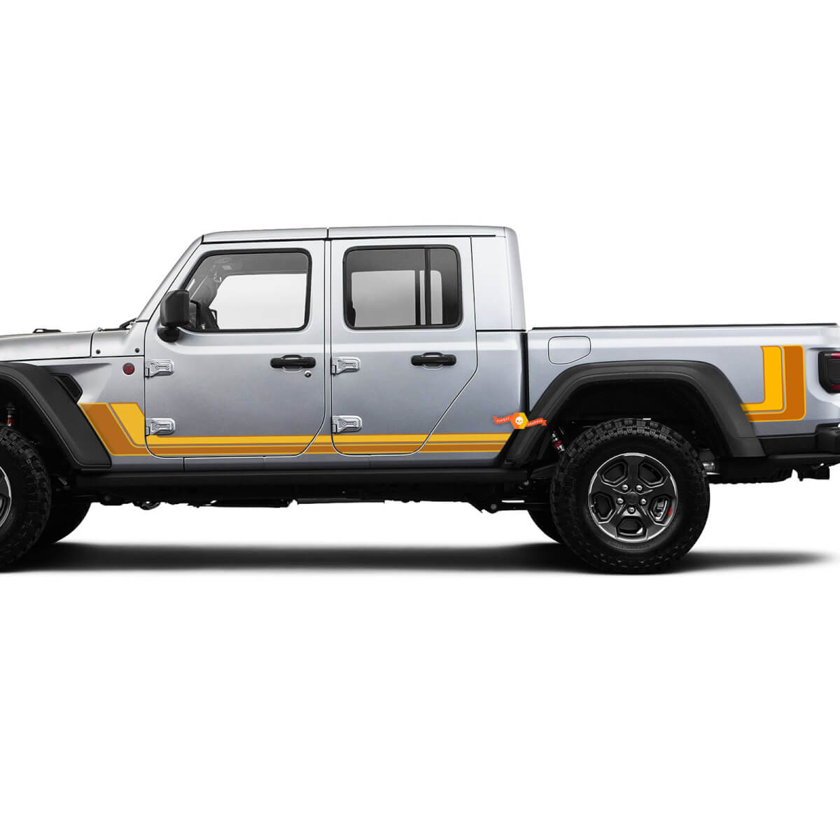 Grafik-Kits – Jeep Gladiator Rubicon Retro Vintage 4x4 Off-Road 80er Rennstreifen-Kit Sport Off Road
