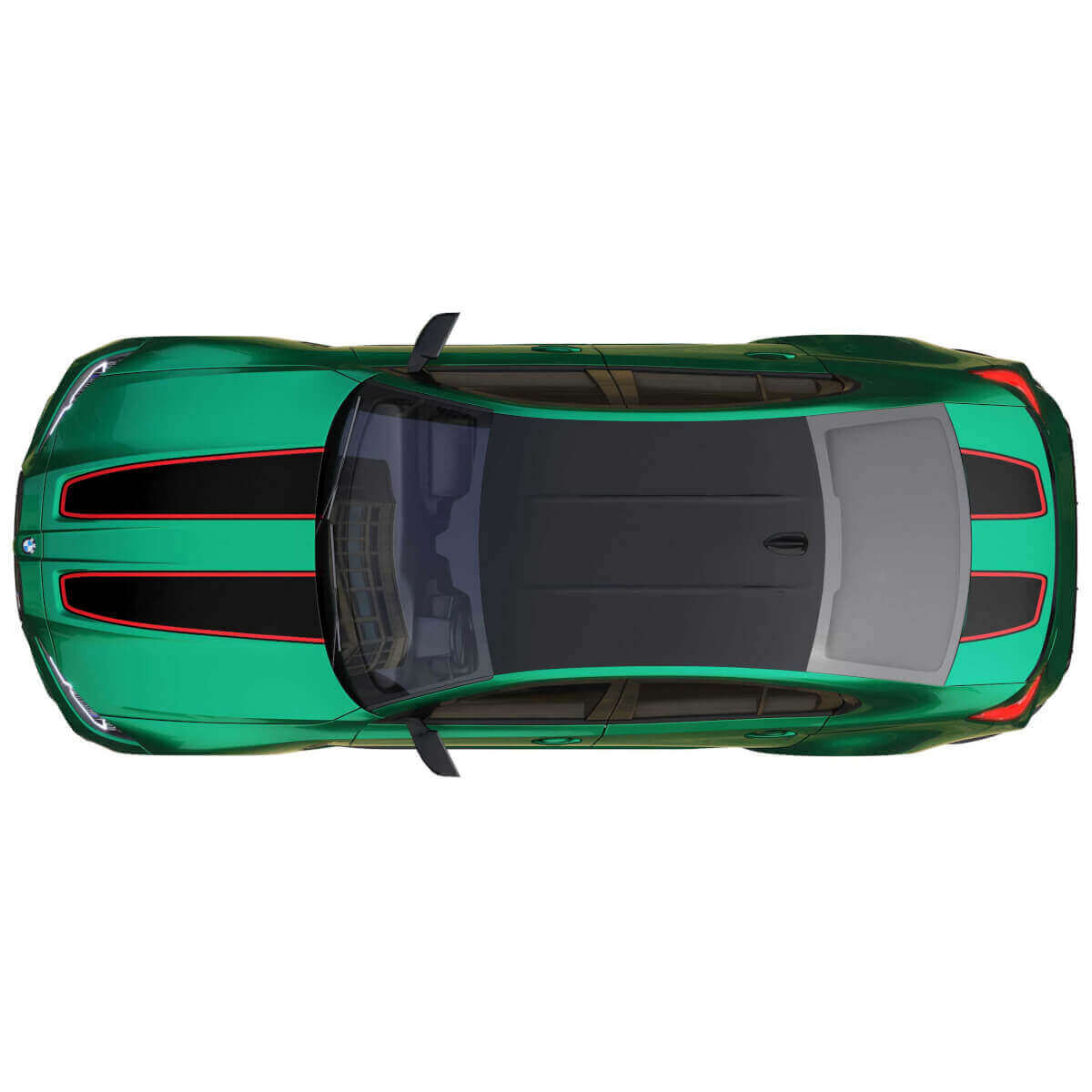 Doppelter Motorraum- und Kofferraum-Umriss-Streifen Vinyl-Aufkleber-Set für BMW M3 G80 M4 G82 G83