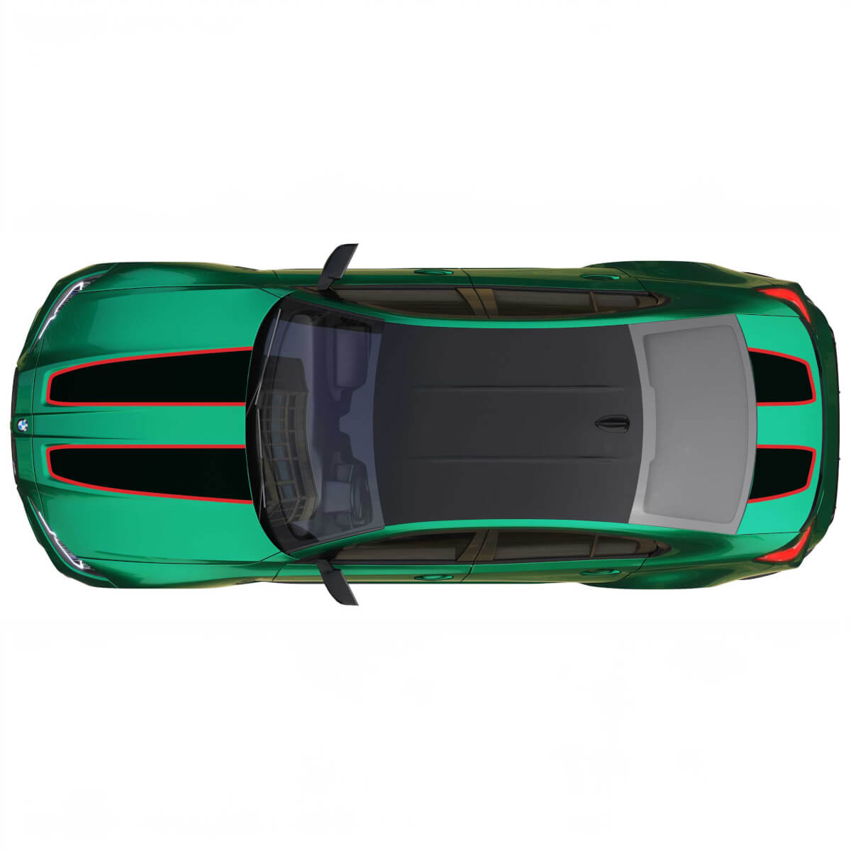 Motorhaube und Kofferraum im CS CSL-Stil mit Umrissstreifen für BMW M4 M3 G82 G83 M Performance Vinyl-Aufkleber

