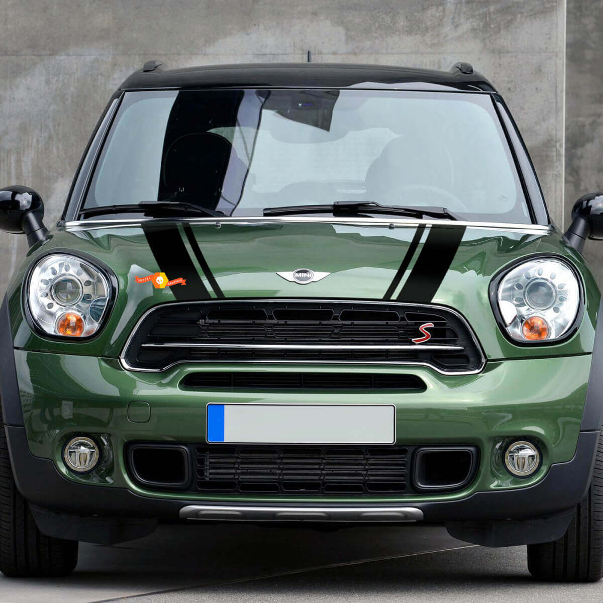 Mini Cooper Countryman JCW Motorhauben-, Motorhauben- und Heckstreifen-Aufkleber
