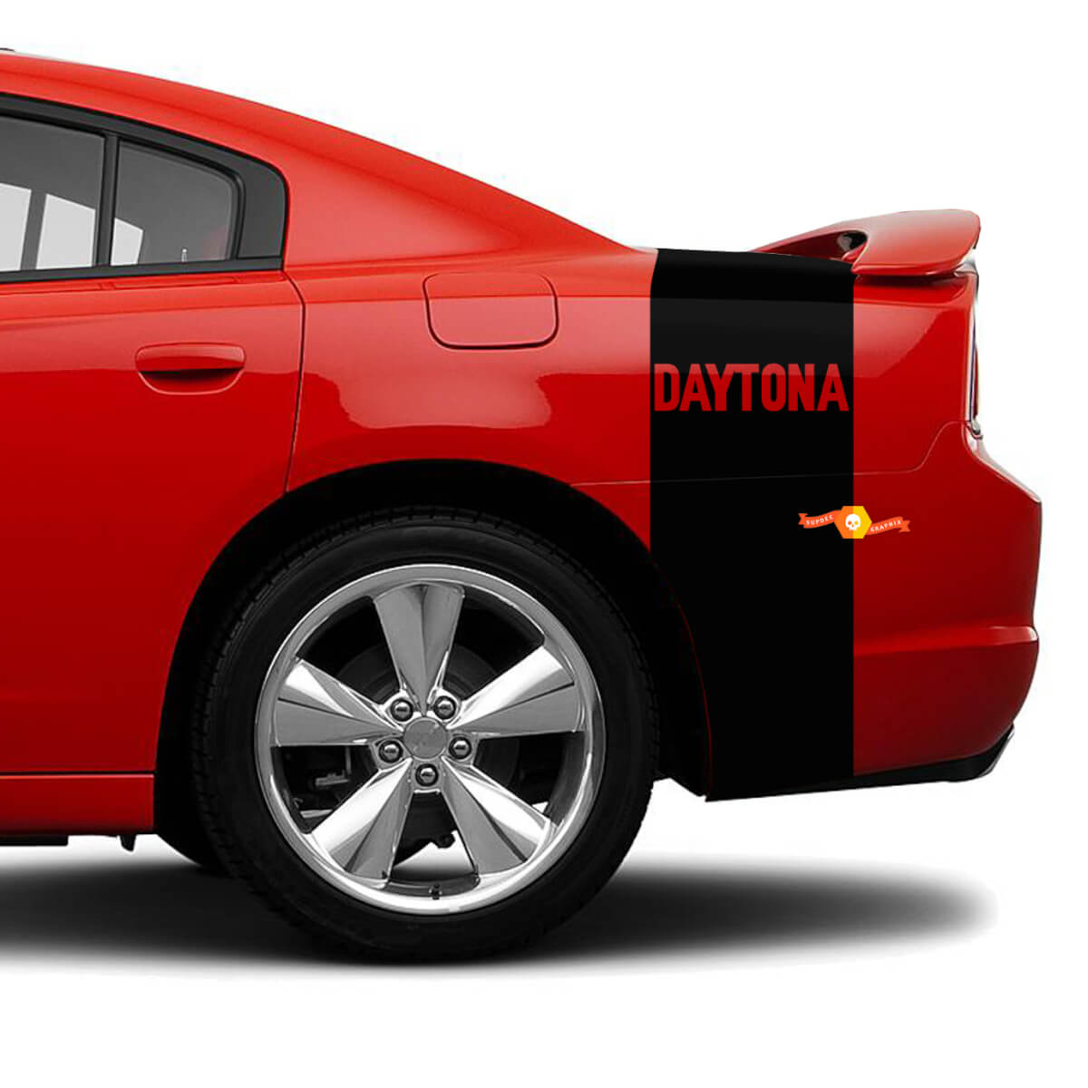 Heckband Daytona Heckstreifen, Vinyl-Aufkleber, Grafiken, passend für 2014 Dodge Charger Daytona
