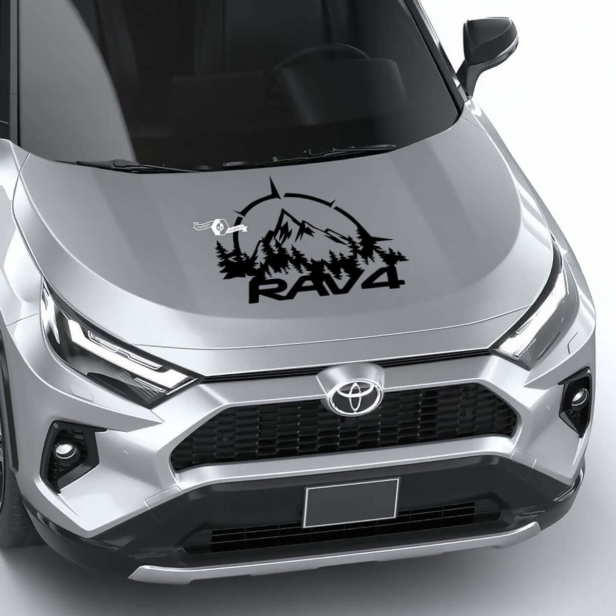 Mountain Forest Landschaft Motorhauben-Vinylaufkleber für Toyota RAV4