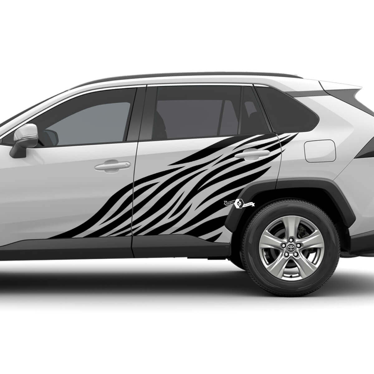 Seitenflammen-Grafik-Vinylaufkleber, Grafikaufkleber, passend für Toyota RAV4
