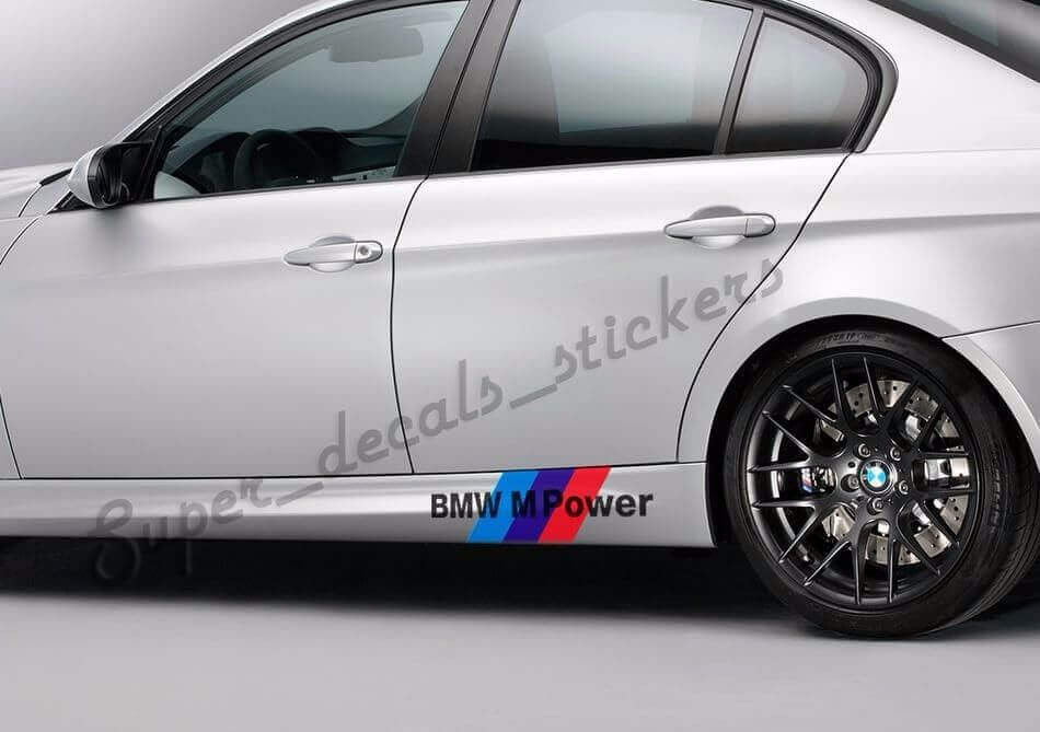 M Power Style Seitenleisten Vinyl-Aufkleber Paar für BMW