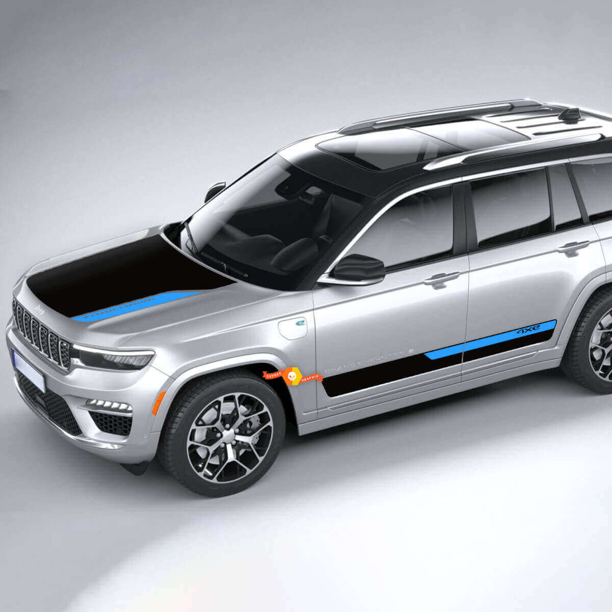 4xe Hauben- und Seitentür-Graphics-Set für Jeep Grand Cherokee