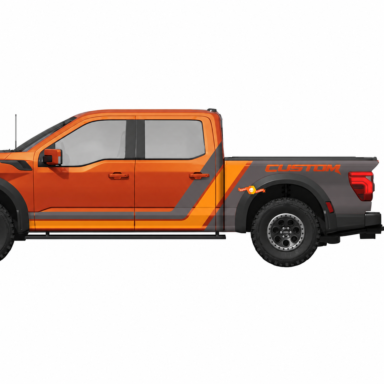 INDIVIDUELLES Angular Seiten- und Ladeflächen-Streifen-Kit Seiten-Vinyl-Aufkleber für Ford F-150 2013
