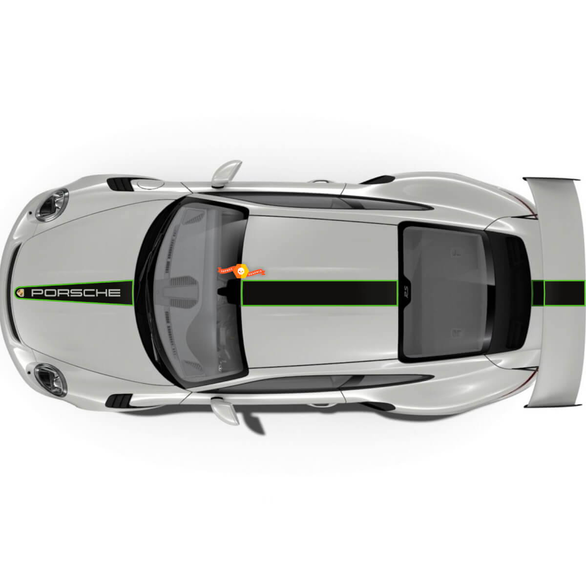Porsche-Aufkleber für Motorhaube und Dach, Kofferraum, Porsche 911 GT3 Racing Edition, Streifen-Set, Aufkleber
