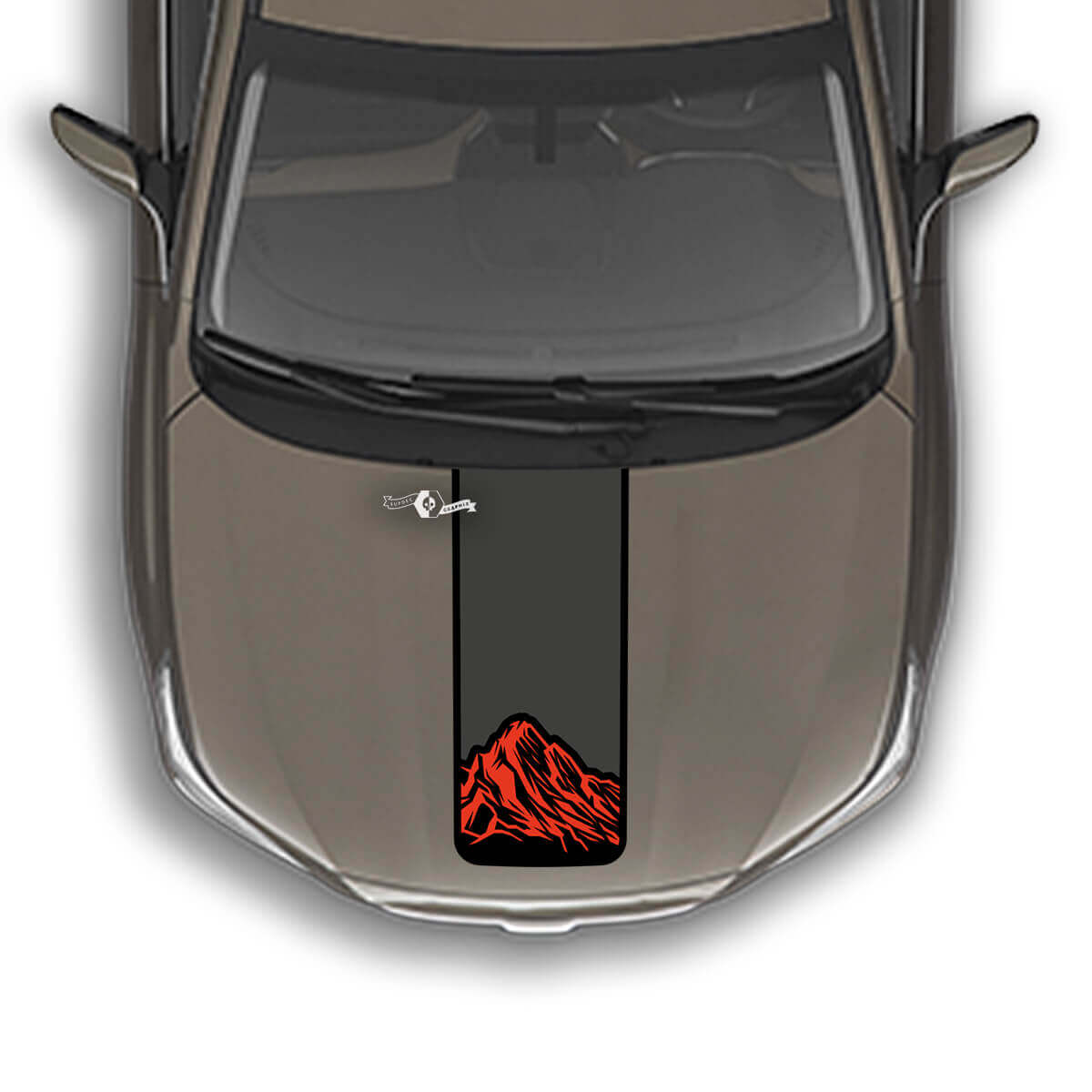 Kapuzenstreifen-Mountains-Vinyl-Aufkleber, passend für Suba Outback
