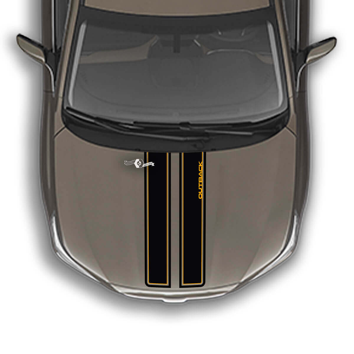 Kapuzenstreifen-Mountains-Vinyl-Aufkleber, passend für Suba Outback
