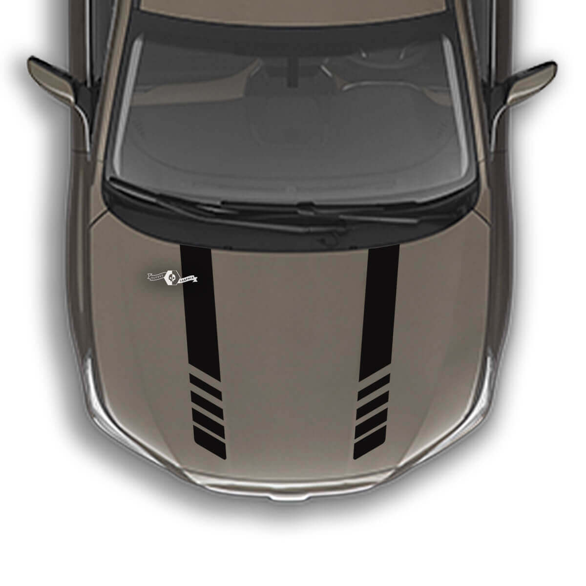 Vinyl-Aufkleber mit zwei Streifen für die Motorhaube, passend für Suba Outback
