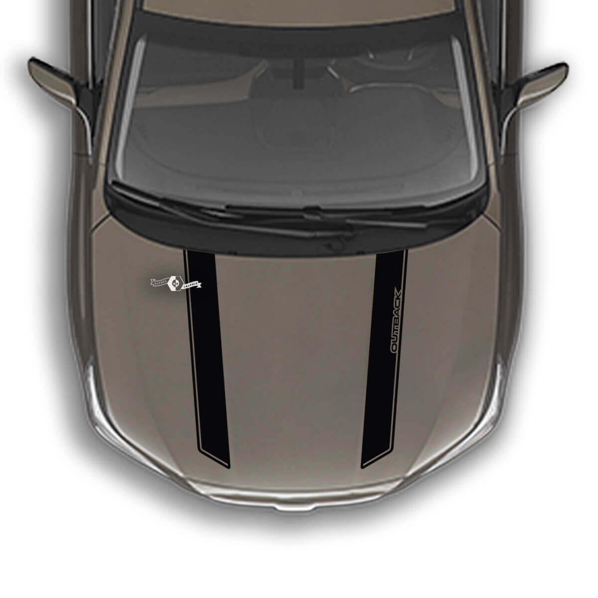 Zwei Streifen-Nadelstreifen-Vinylaufkleber für die Motorhaube, passend für Suba Outback
