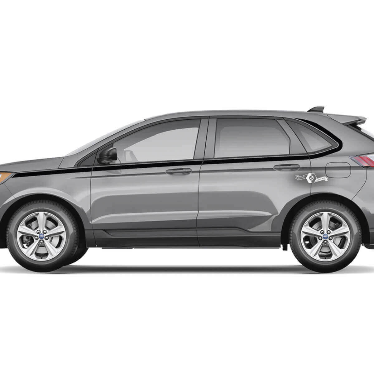 Musclecar Edge Doors Line unter den Fenstern Vinyl Rocker Panel Stripes Karosserieaufkleber Vinyl-Grafikaufkleber
