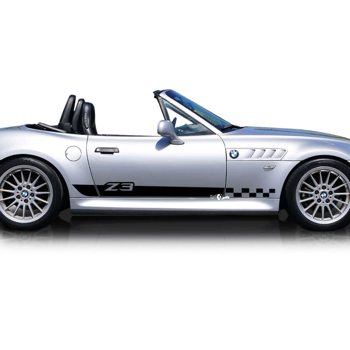 Z3 Logo Seitliche Tür Karierte Streifen Vinyl Aufkleber Paar für BMW Z3