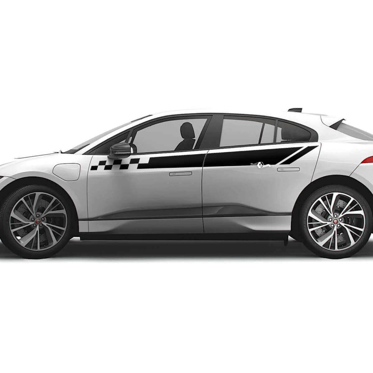 Flag Seiten Checkered Grafik Tür Aufkleber Streifen 2 Für Jaguar I Pace