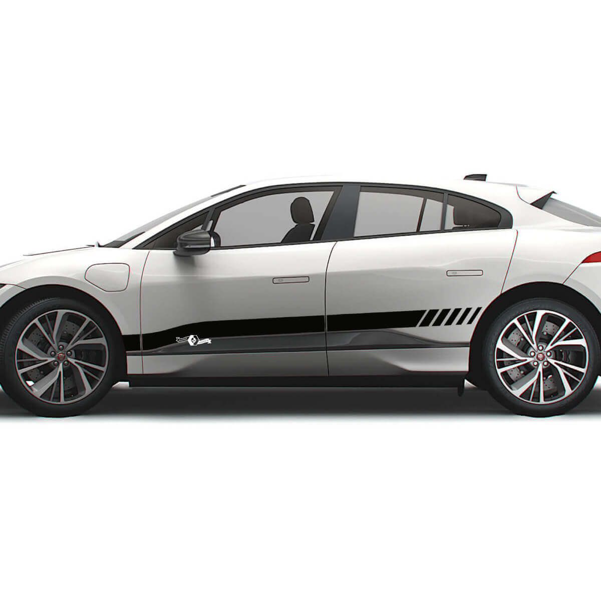 Jaguar I Pace Side Checkered Stripe Graphics Doors Aufkleber Logo Lines Aufkleber 2

