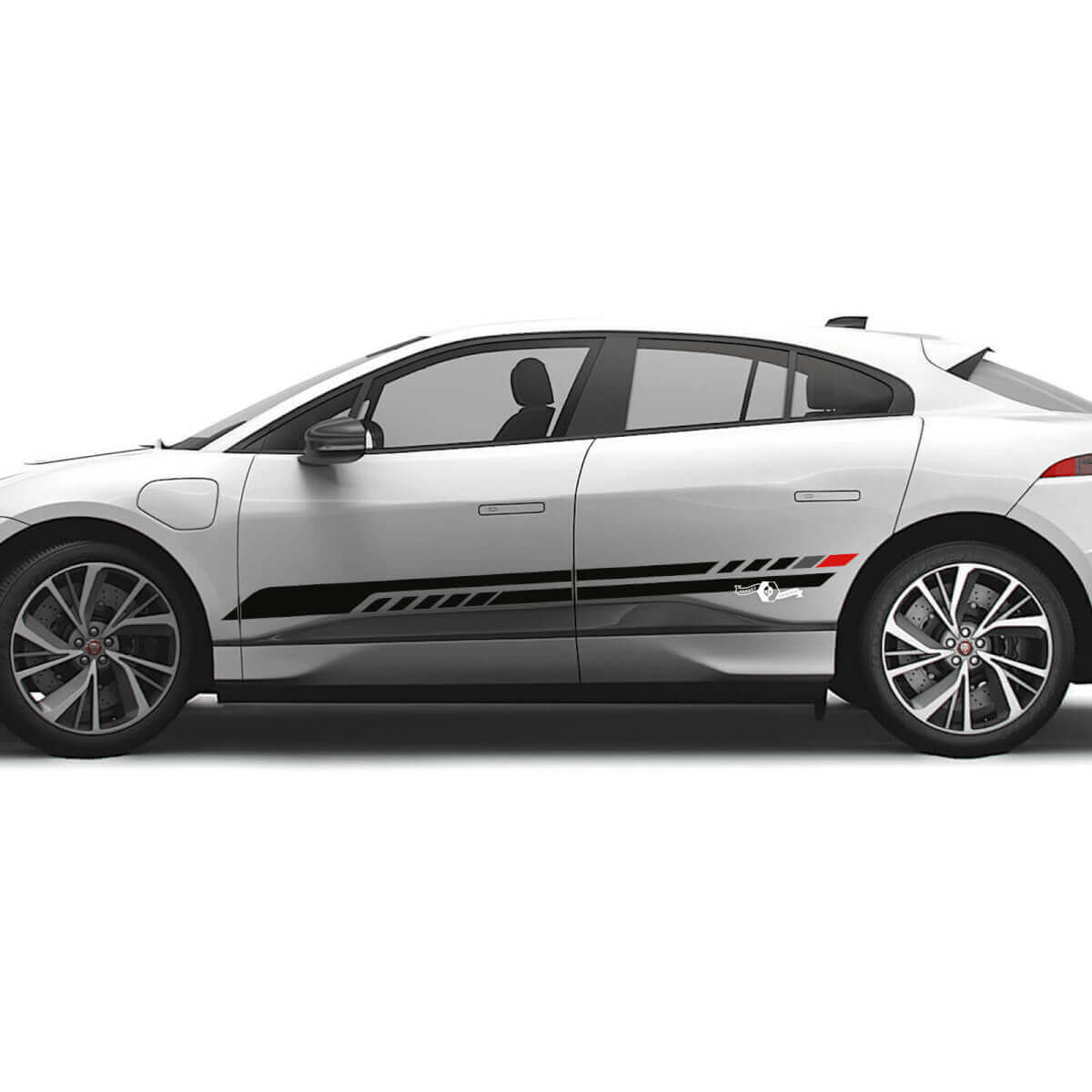 Jaguar I Pace Side 2 Colors Modern Stripes Graphics Doors Aufkleber Logo Lines Aufkleber
