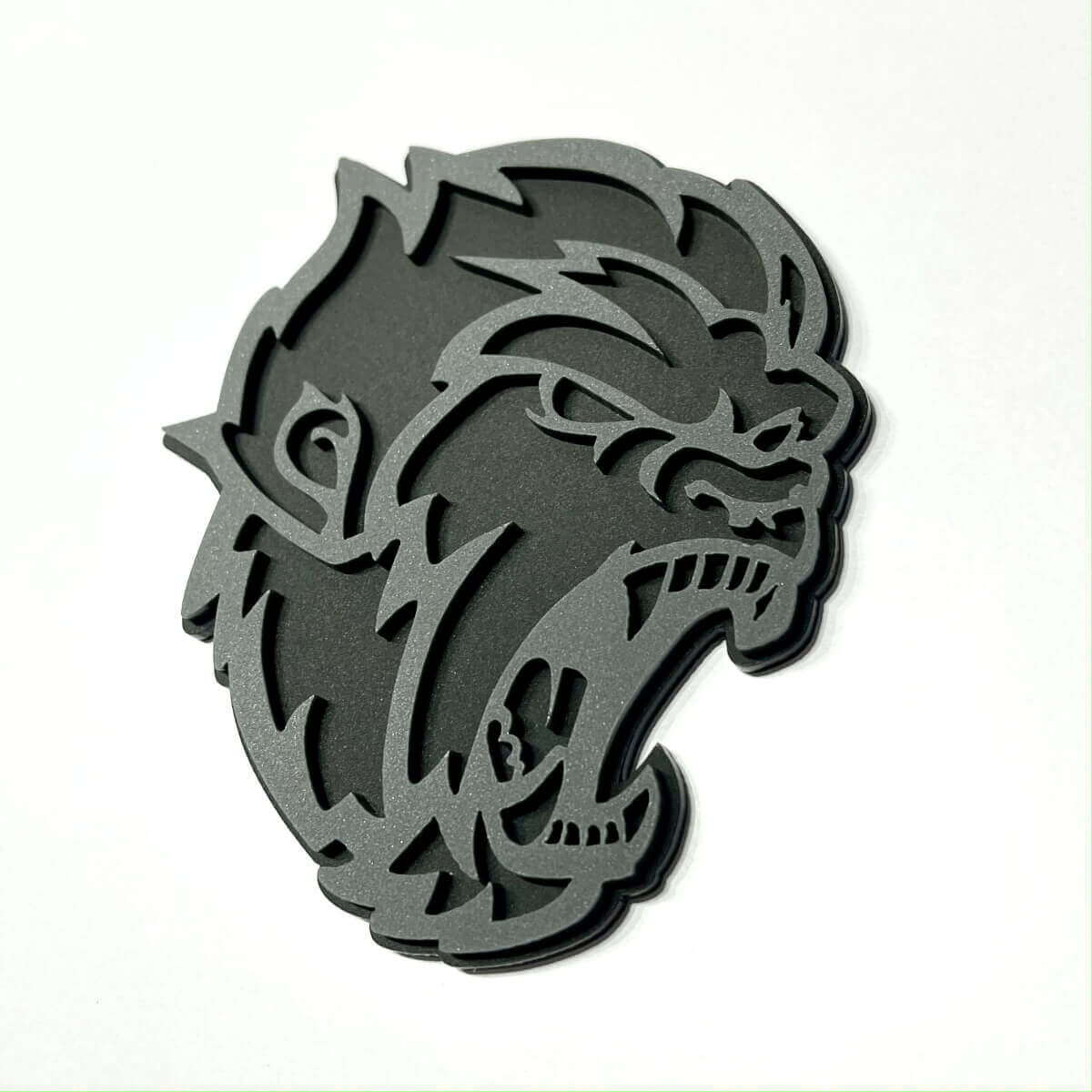 Angry Yeti Sasquatch Bigfoot 3D-Abzeichen, graues vs. schwarzes Fender-Abzeichen-Emblem
