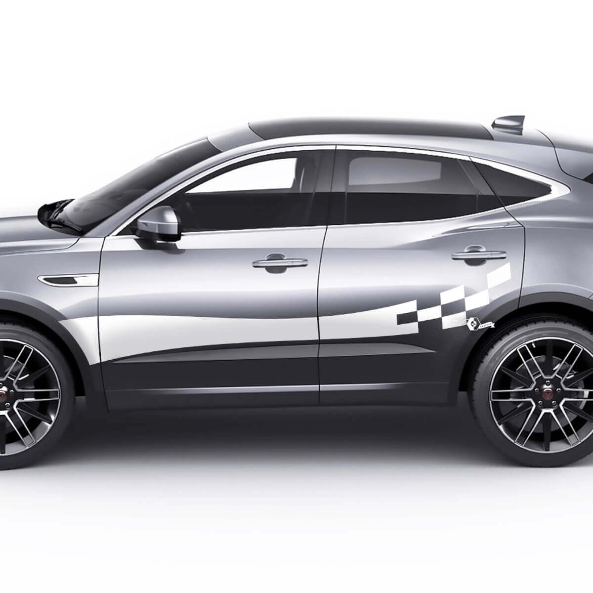 Jaguar E-Pace Side Checkered Stripes Doors Grafikaufkleber Logo-Aufkleber
