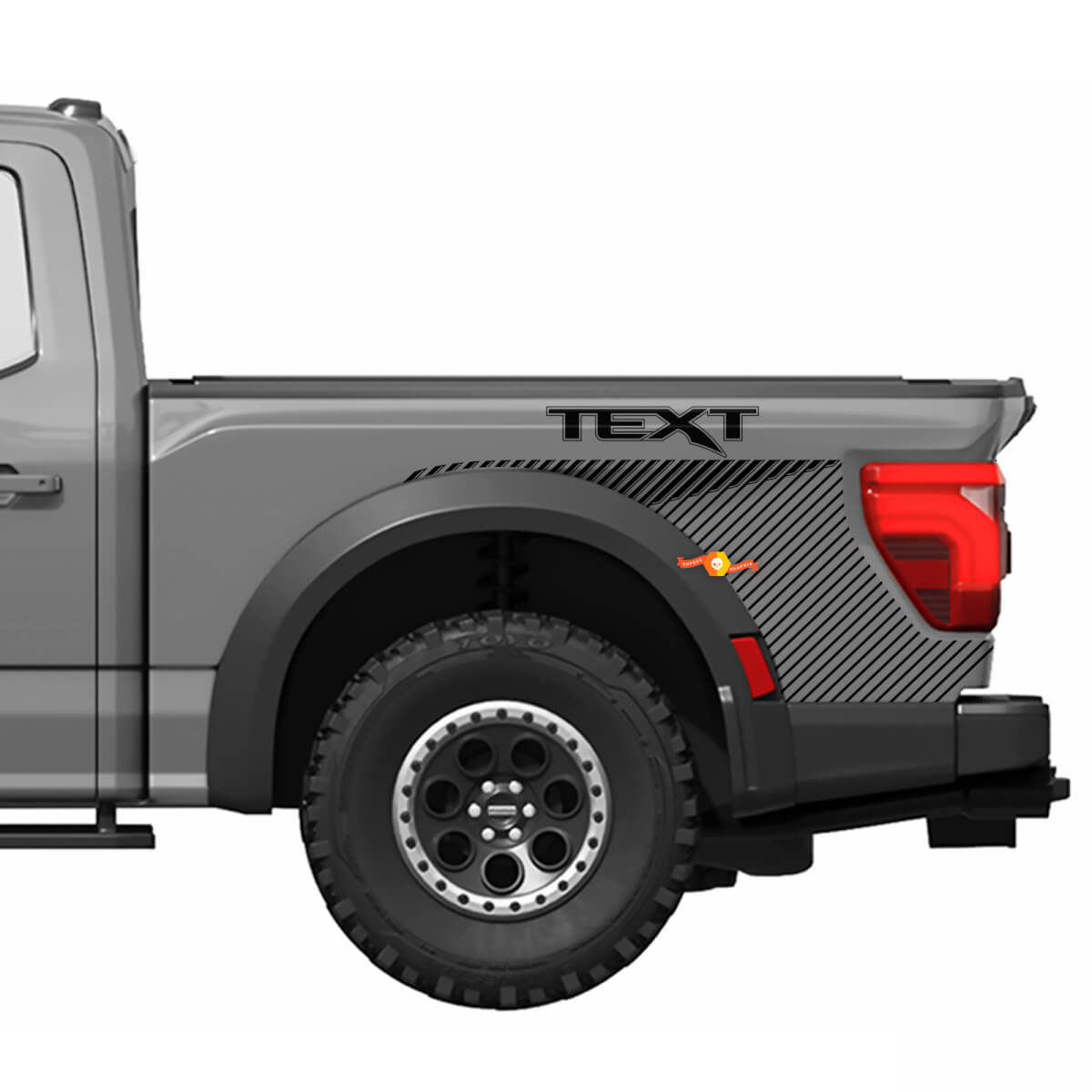 Bettseiten-Seitenstreifen Vinyl-Aufkleber Grafik-Sticker-Kit 4 für Musclecar truck power truck R