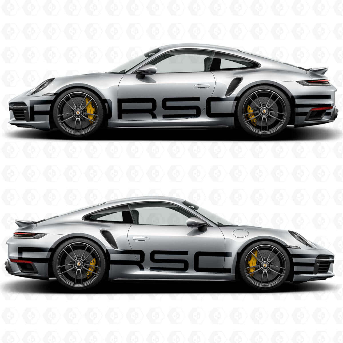 Porsche Großes Schriftzug Seiten Vinyl Aufkleber Set für Porsche 911
