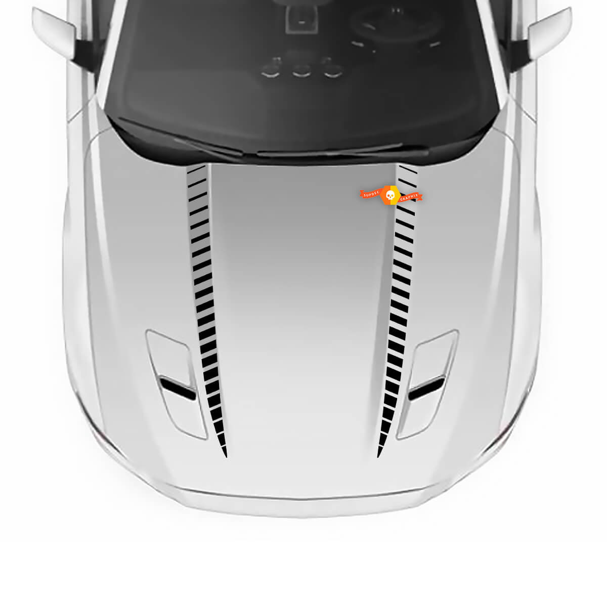 Set Ford Mustang 2015–2017 Motorhaube Vinyl Spears Aufkleber Aufkleber Streifen Grafik
