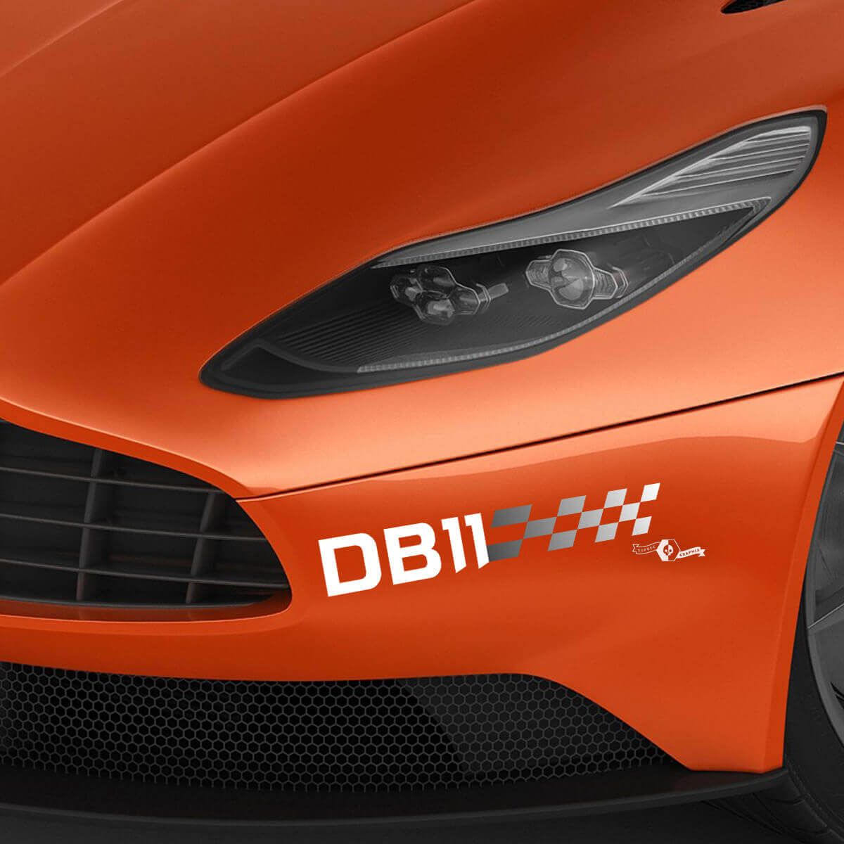 Paar Aston Martin DB11 Vinyl-Aufkleber für die vordere Stoßstange, 2 Farben – Farbverlauf
