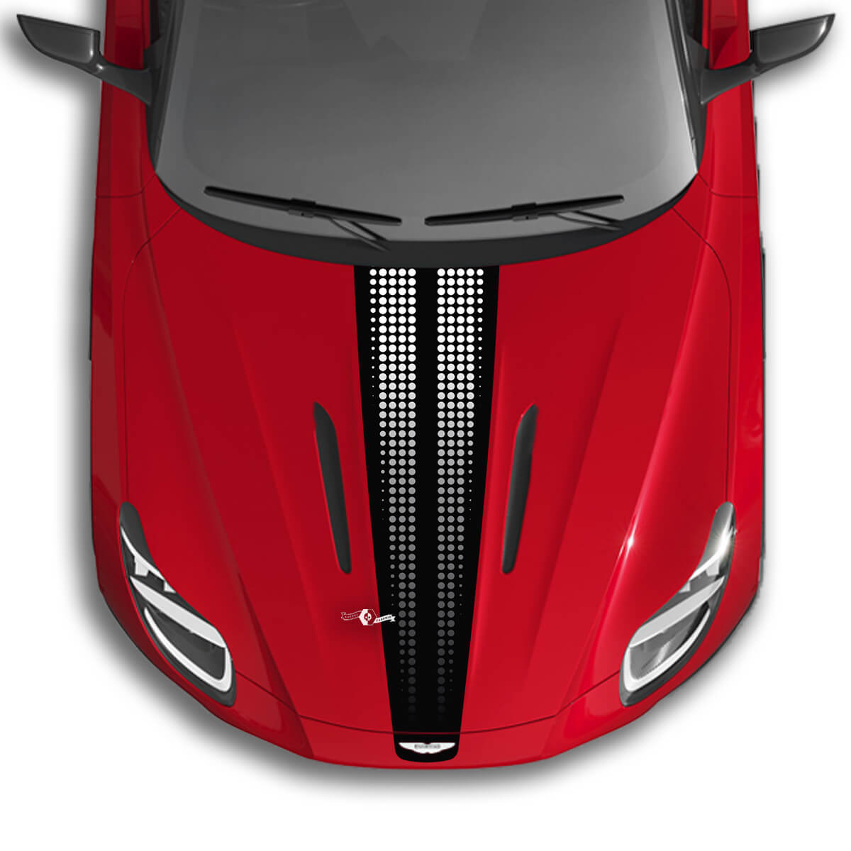 Motorhaube Aston Martin DB11 Stripe Checkerboard Flag Vinyl Aufkleber Aufkleber – 2 Farben Farbverlauf
