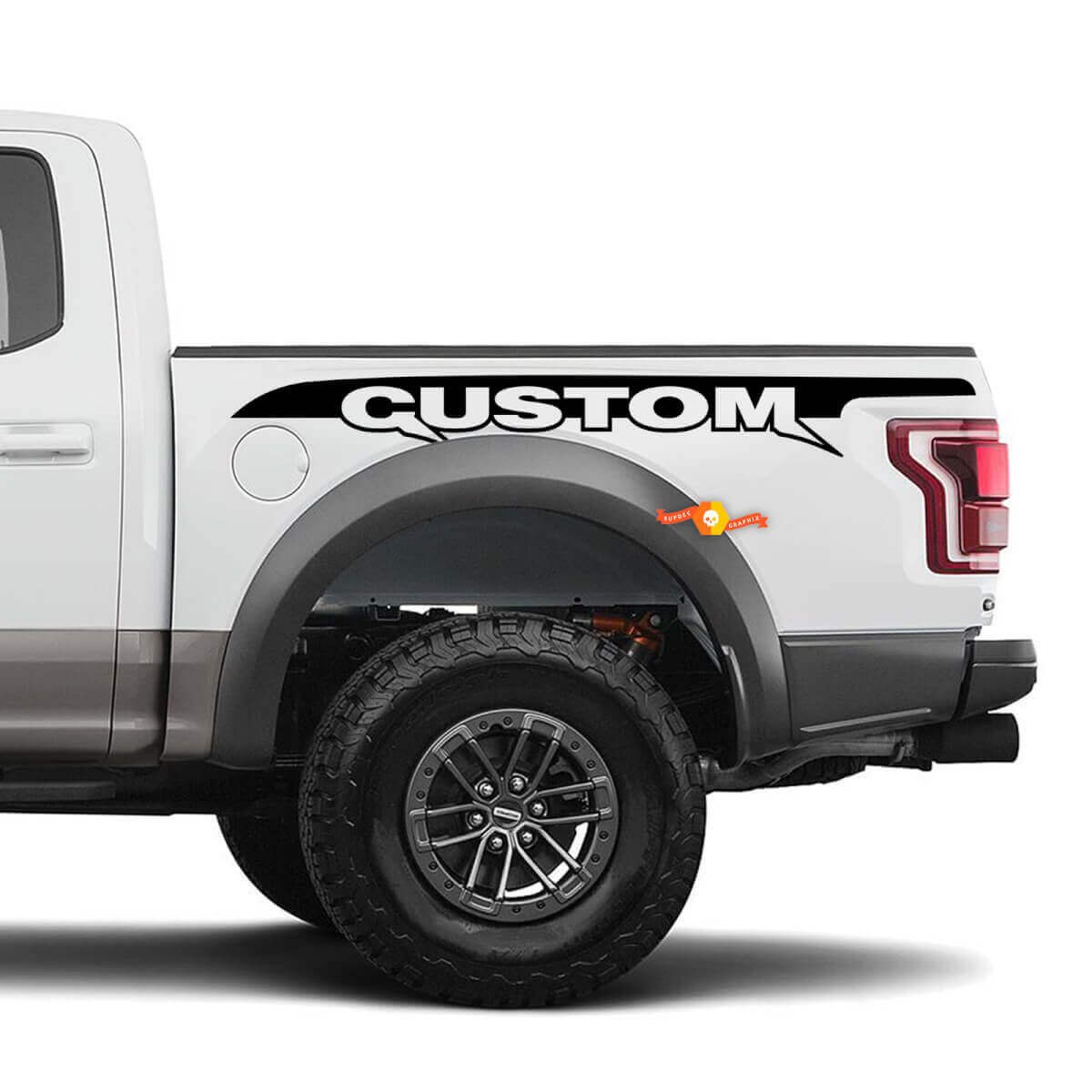 Benutzerdefinierter Text Nachttisch-Streifen Vinyl-Aufkleber-Set für Musclecar Truck