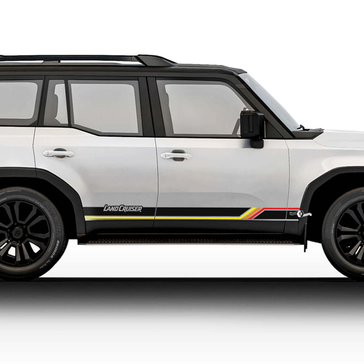 Vintage-Stil Türseiten-Streifen Vinyl-Aufkleber-Set für Toyota Land Cruiser 2024