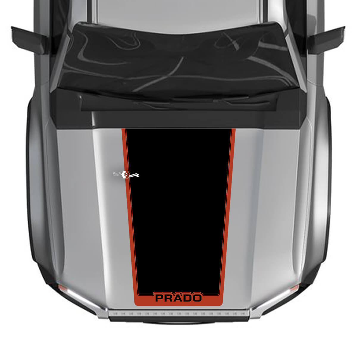 2024 Toyota Land Cruiser Prado Motorhaubenaufkleber, Vinyl-Grafikaufkleber, 2 Farben
