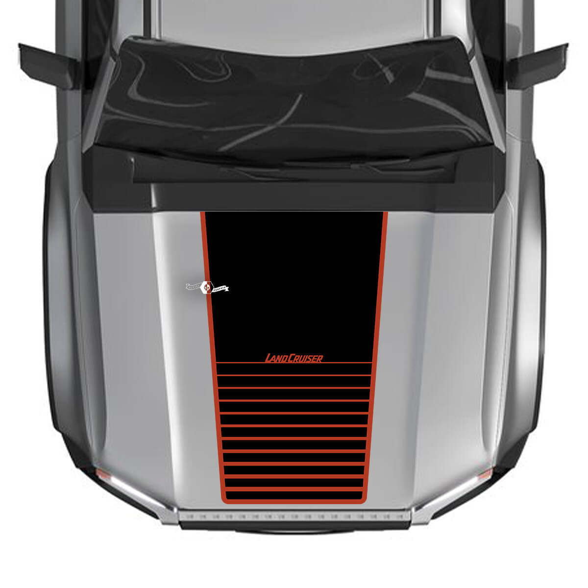 2024 Toyota Land Cruiser Prado Hood Strobe Aufkleber, Vinyl-Grafikaufkleber, 2 Farben
