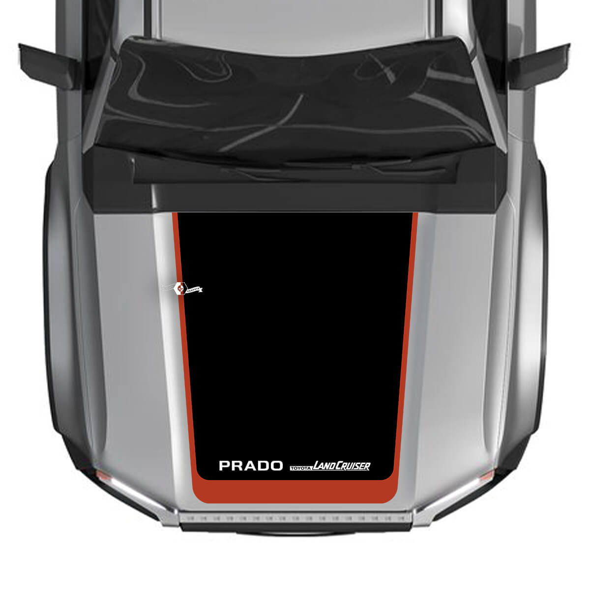 2024 Toyota Land Cruiser Prado Kapuzenaufkleber, Vinyl-Grafikaufkleber, groß, 3 Farben
