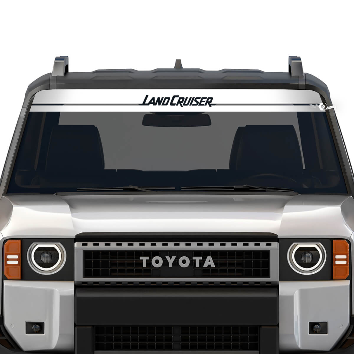 2024 Windschutzscheiben-Banner, Toyota Land Cruiser Prado, gestreift, zerstörte Aufkleber, grafische Vinyl-Aufkleber

