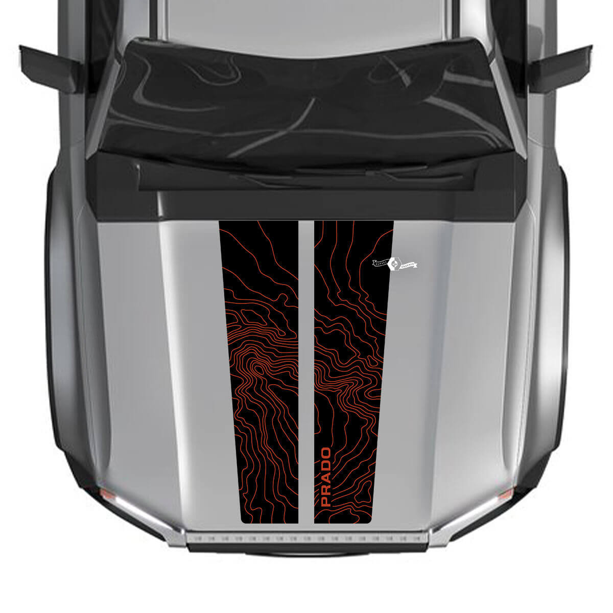 Motorhaube für 2024 Toyota Land Cruiser Prado Aufkleber Split Vinyl Grafikaufkleber 2 Farben
