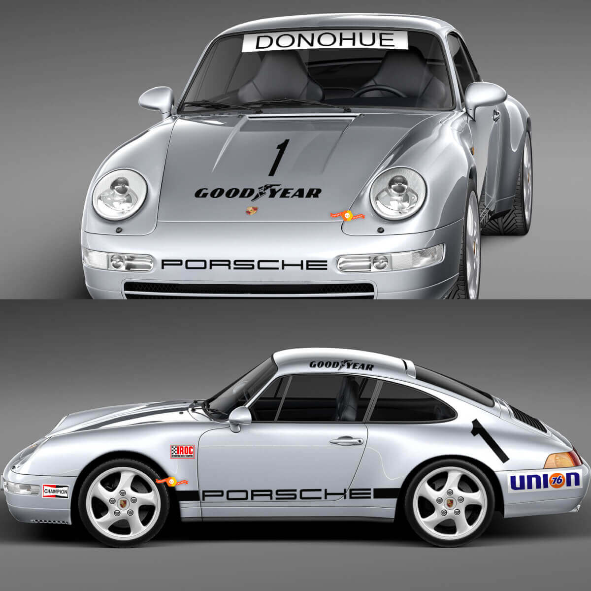 1974 Porsche 911 Racing Aufkleber-Set – klassische Vinylgrafiken zur Restaurierung und Individualisierung 3
